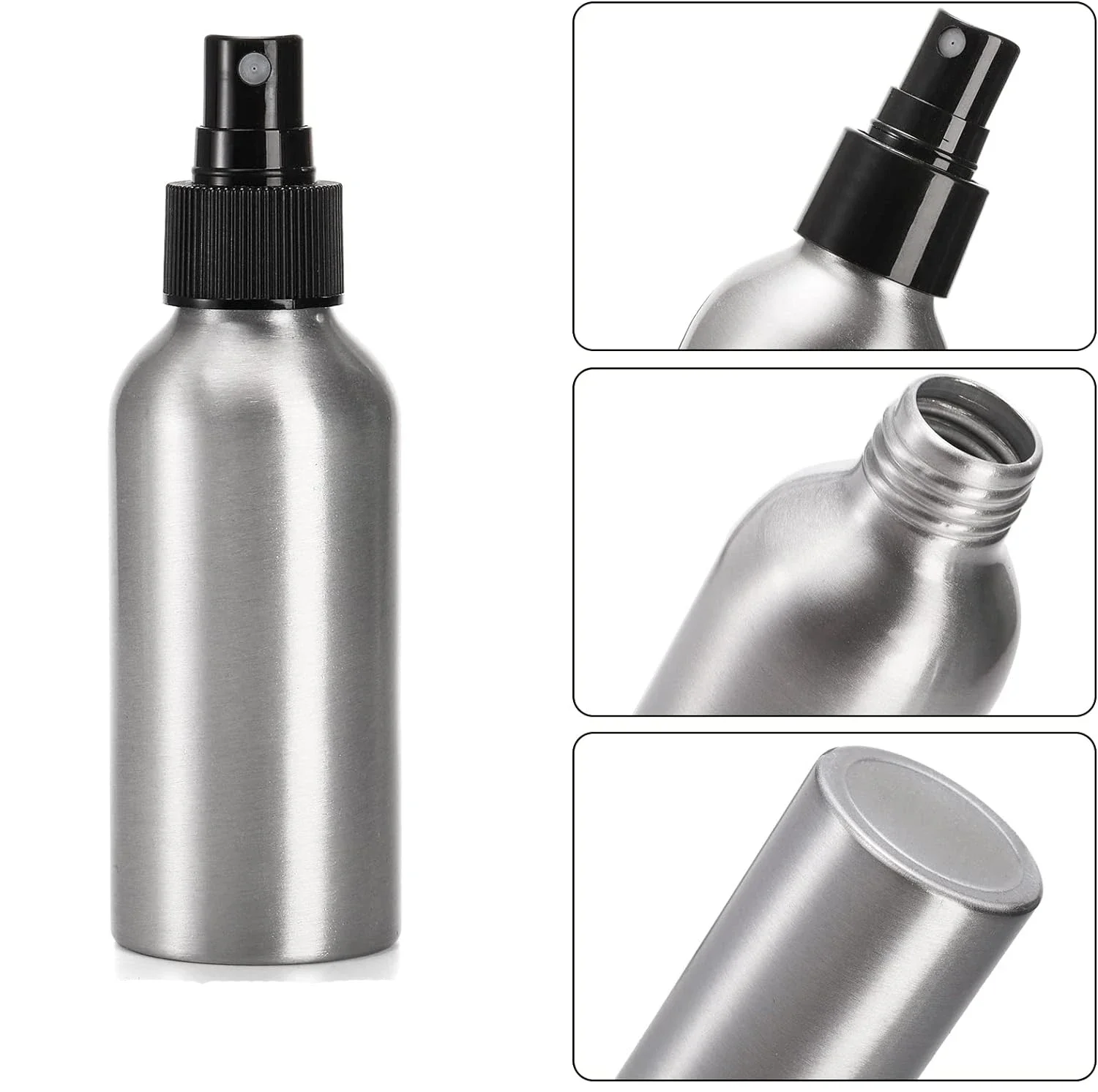 Garrafa De Spray De Alumínio Emptyt, Garrafa Cosmética, Mini Garrafas De Atomizador De Metal, Tamanho De Viagem Para Cosméticos, 30ml-120ml, 1Pc