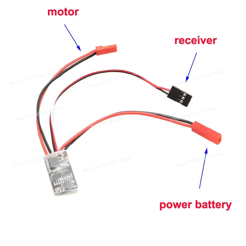 

2 шт. 1-3S 10A 3,2-12,6 В микроматовый ESC двусторонний контроллер скорости без режима тормоза со световым индикатором для модели радиоуправляемой лодки