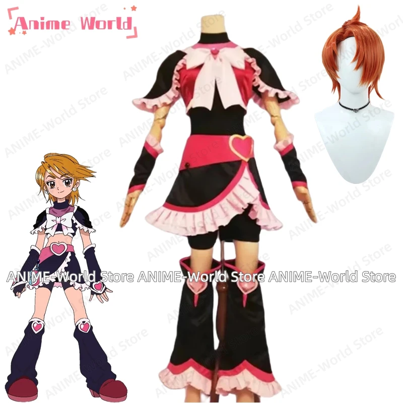 

《Custom Size》Misumi Nagisa Cure Black Cosplay Costume From Pretty Cure Max Heart Cosplay Costume Wig