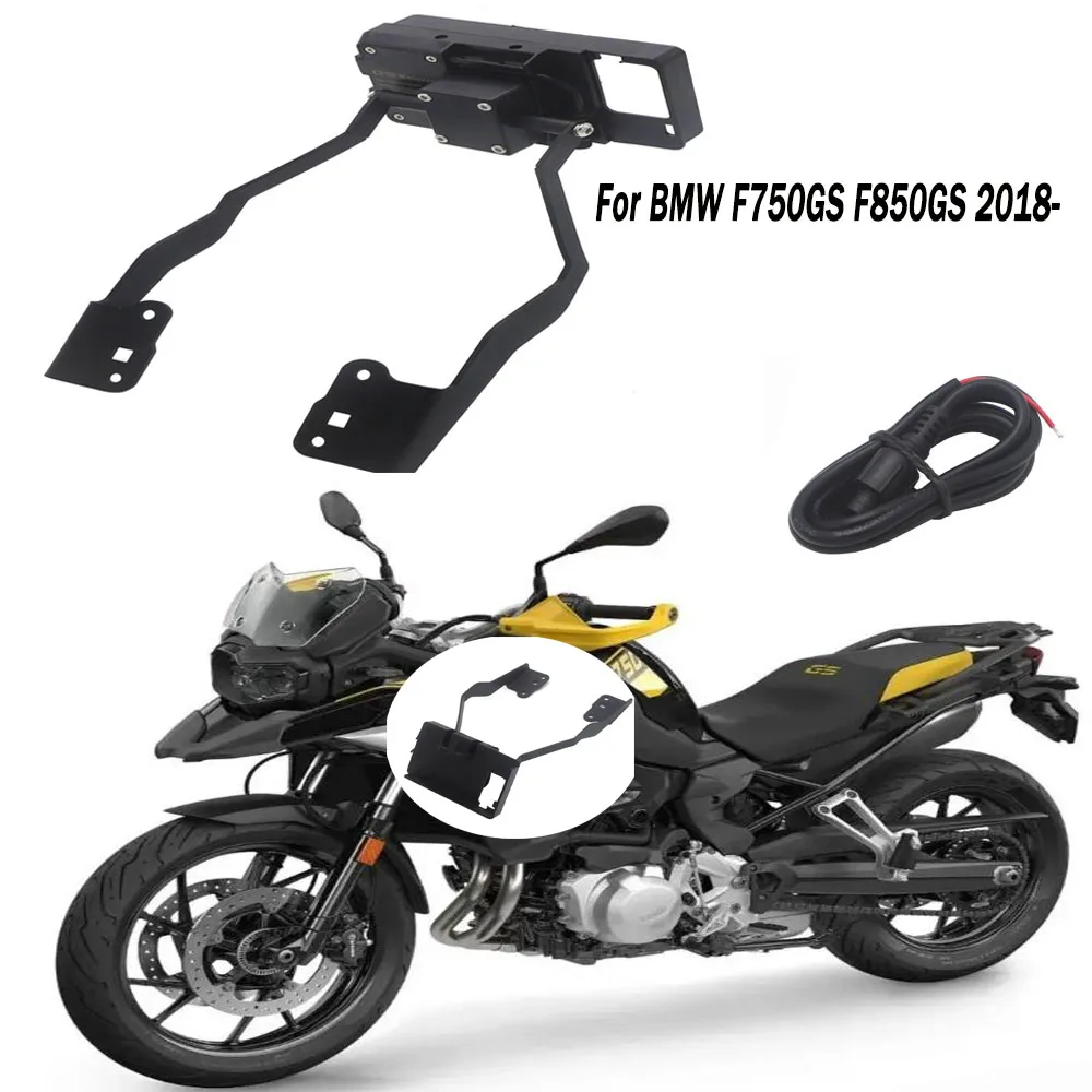 BLACK Mobile GPS Navigation Station Frame Plate Bracket For BMW F750GS F850GS 2018-