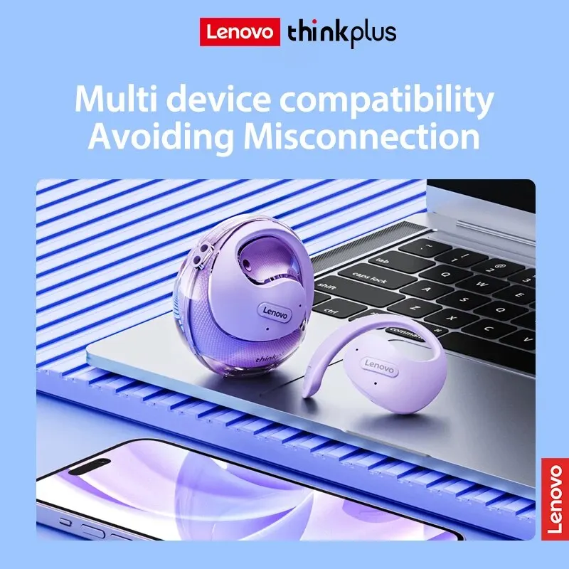 Lenovo X15pro OWS auricolare Bluetooth 5.4 auricolari Wireless impermeabili sportivi montati sull'orecchio con cordino