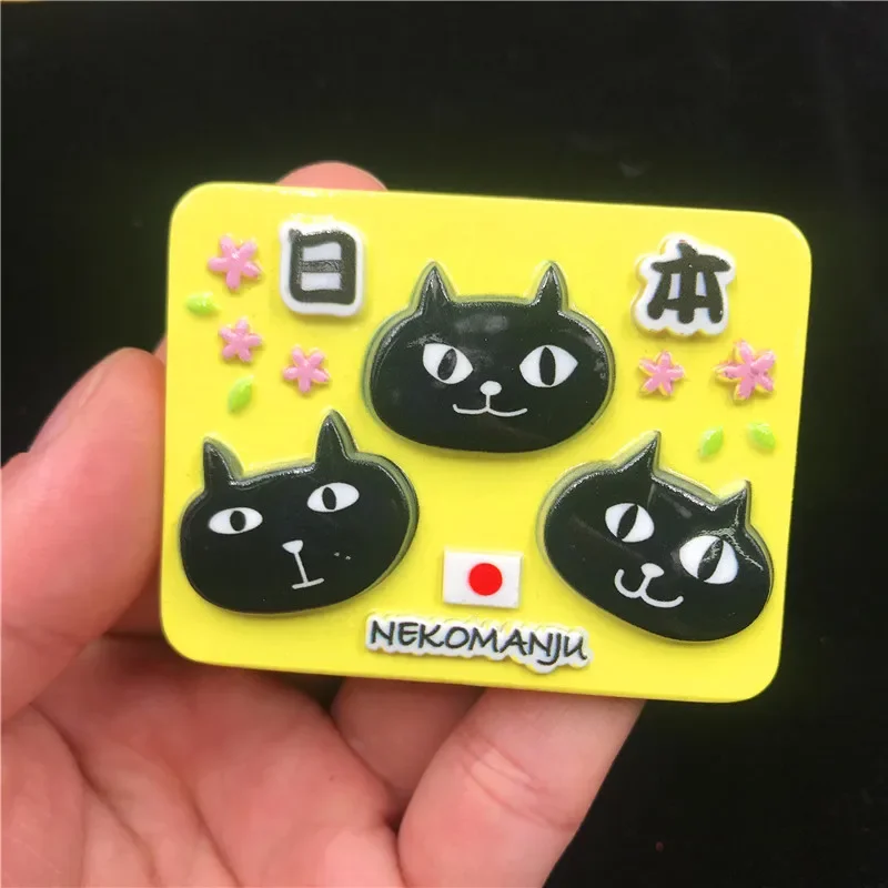 Nekomanju KYOTO NEKOPARA Maiko Japanese Kimono Mount Fuji NINJA BLACK CAT Japan Fridge Magnet Souvenir Business Gift Ideas