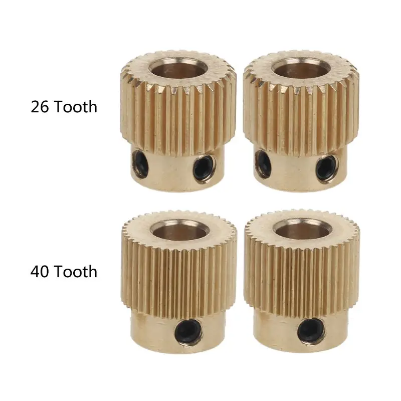 Mk7 40 26/ Teeth Brass Gear MK8 Printer Extrusion Extruder