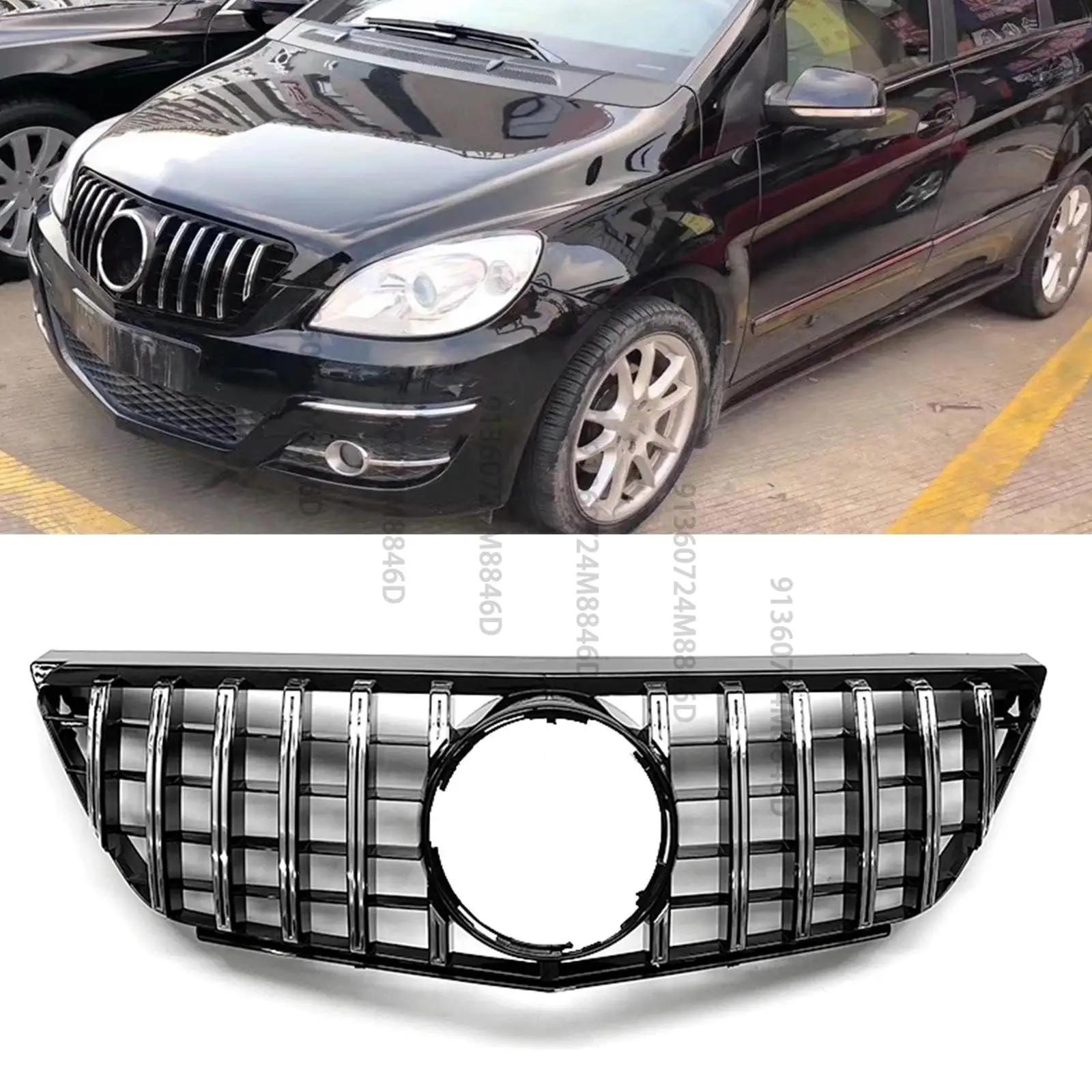 For Mercedes B-Class W245 Front Grille 2009 2010 2011,GT Racing Style Mesh Grille Replacement,Car Exterior Accessories