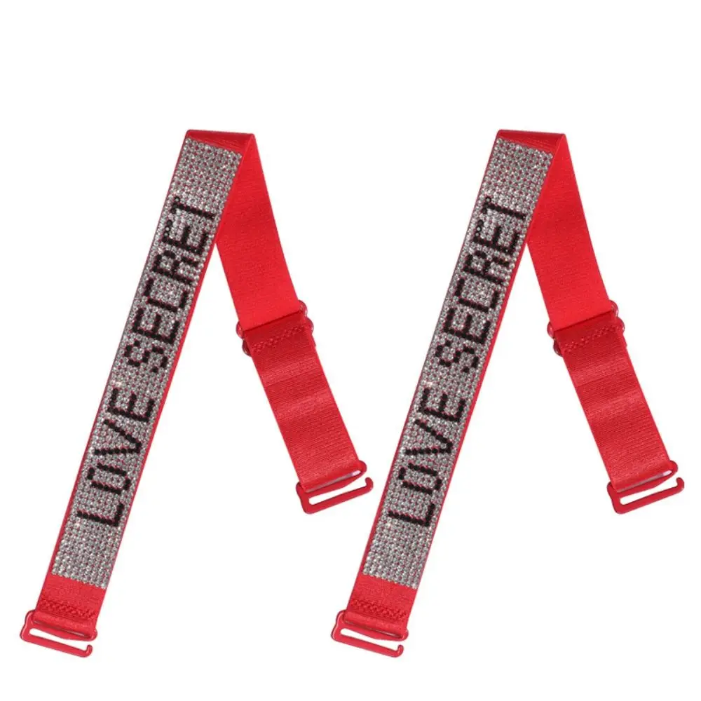 Letter Rhinestone Bra Strap Double-Shoulder Bra Accessories Bra Shoulder Strap Anti-slip Buckle Belt Underwear Shoulder Strap