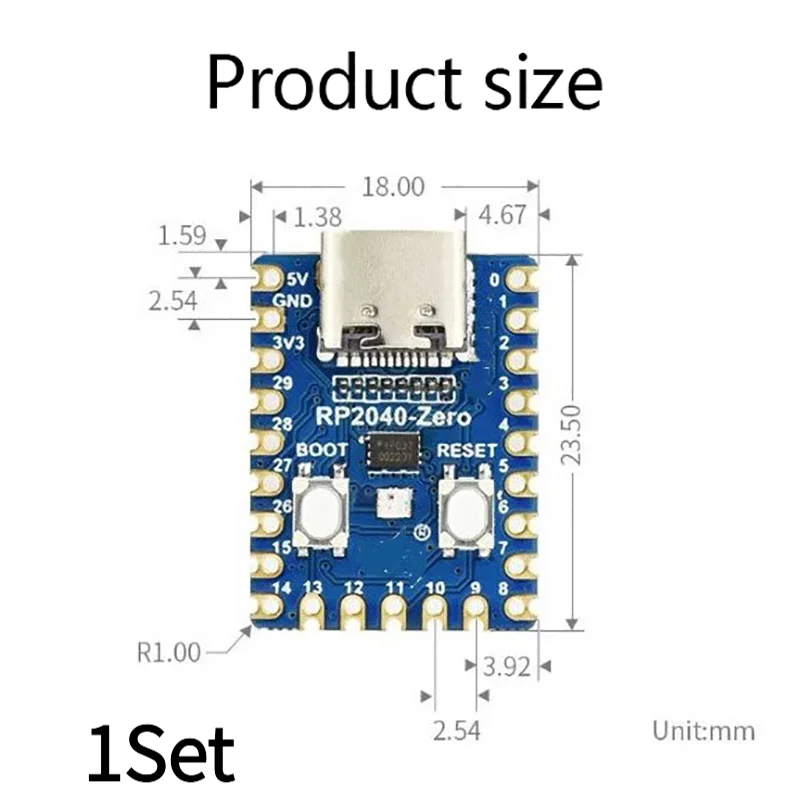 1Set RP2040-Zero RP2040 For Raspberry Pi Microcontroller  Development Board Module‘
