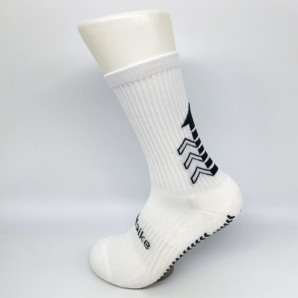 1 paio di calzini da calcio antiscivolo da uomo da donna Outdoor Running Football Cycling Grip Socks calzini sportivi a tubo medio che assorbono il