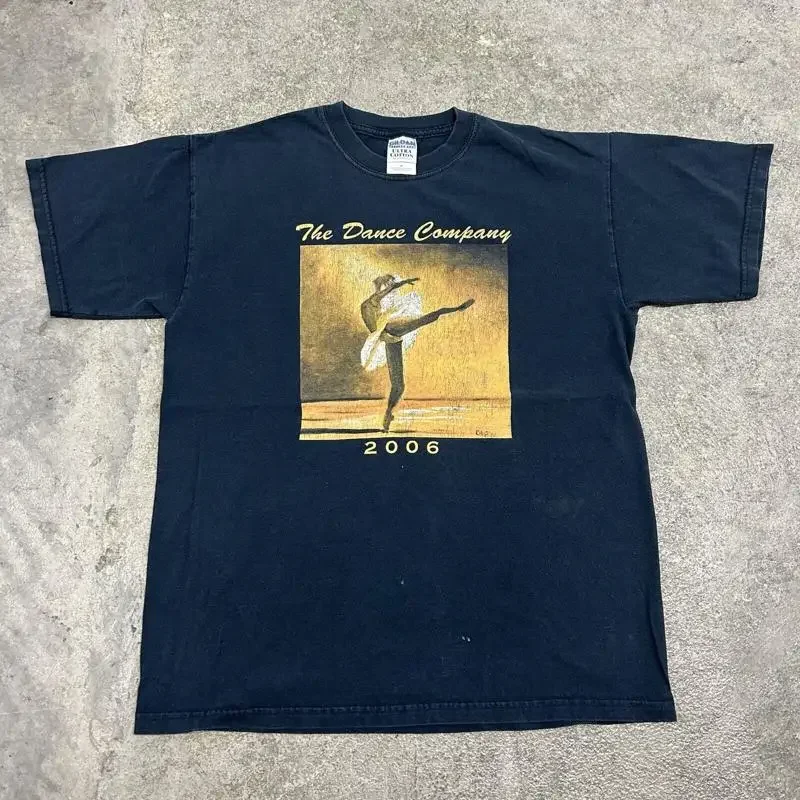Vintage 2006 The Dance Company Ballet Art T Shirt Navy Blue Size Medium Rare