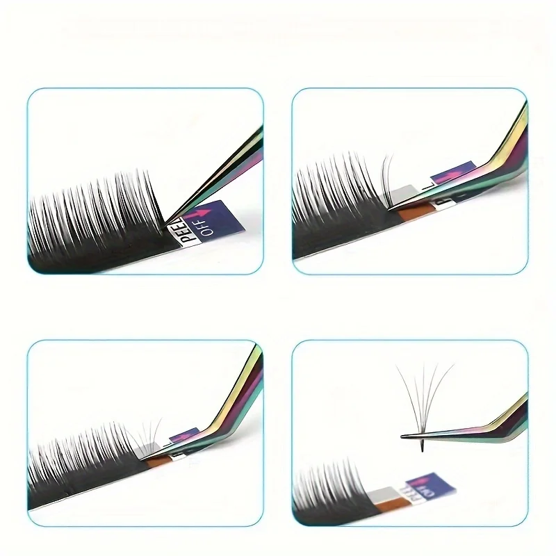 Pinça de cílios de aço inoxidável de precisão para extensões de cílios adesivos de unhas e strass retos curvados e pontiagudos