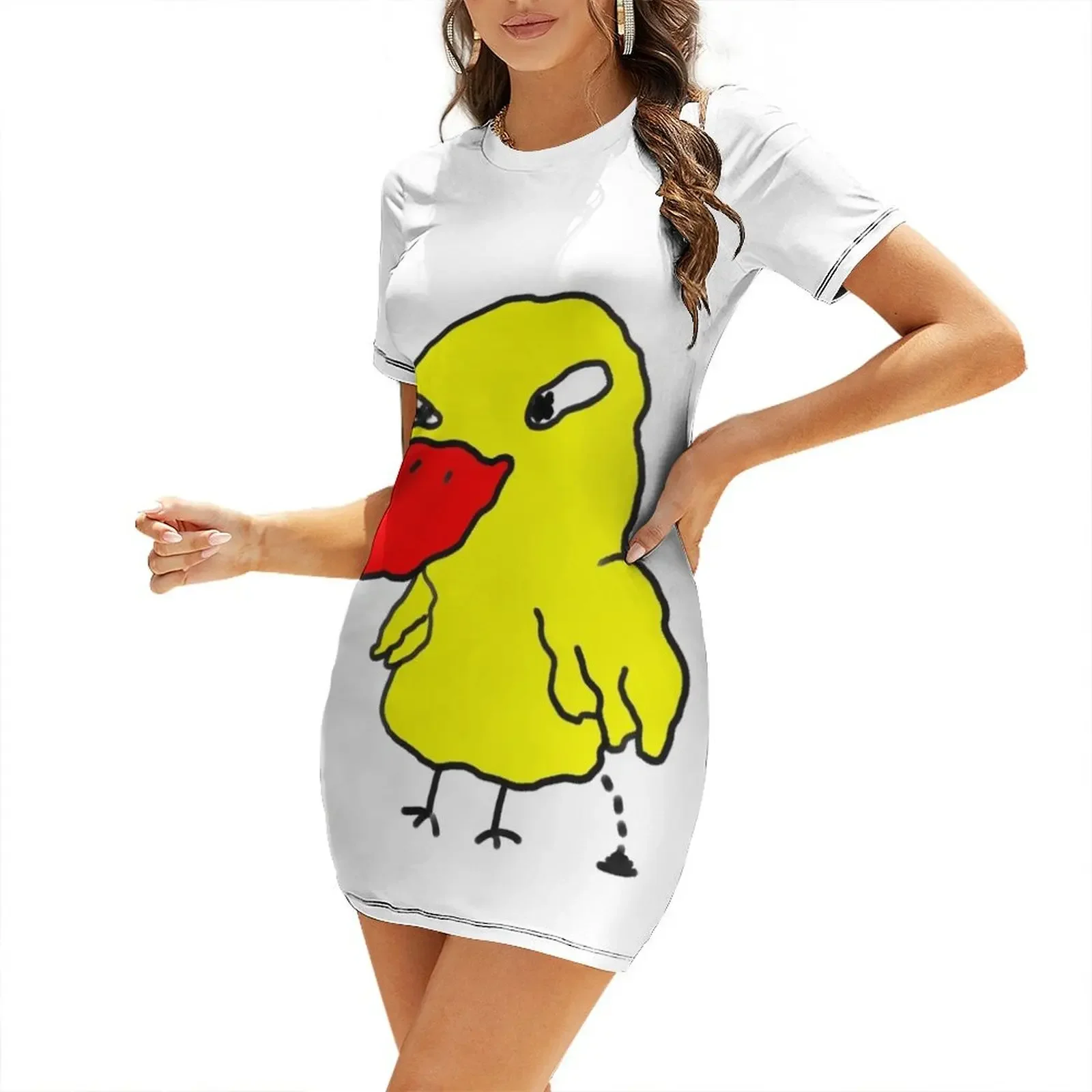 

Yellow duck Short-Sleeved Dress dress long dresses for women elegant dresses for women elegant dresses plus sizes Dress