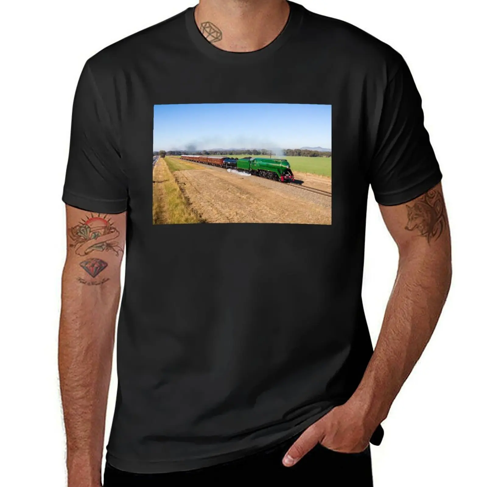 Riverina 3801 - Australian steam locomotive. T-Shirt cute clothes anime for a boy vintage men clothings