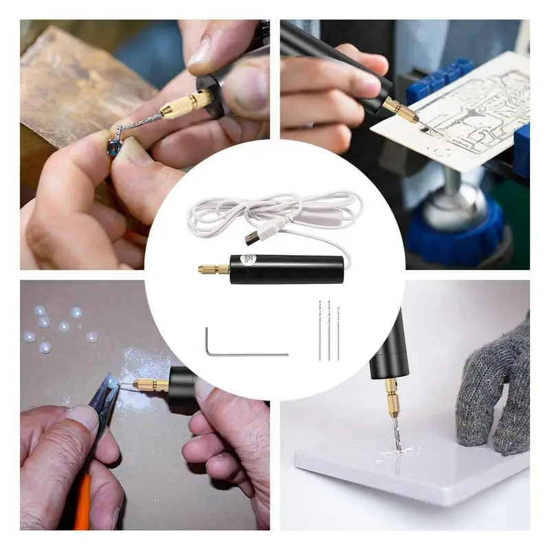 Small Drill For Jewelry Making Mini Handheld Electric Drill Hole Puncher Multi-Function Comfortable Drilling Hole Tool For