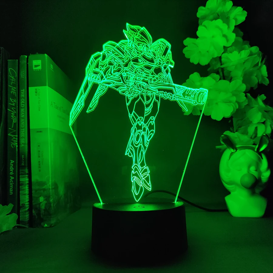 Overwatch Game Figure Pharah 3D LED Nightlight Cool Christmas Gift for Gamer Boyfriend Kids Warm Decoration for Bedroom