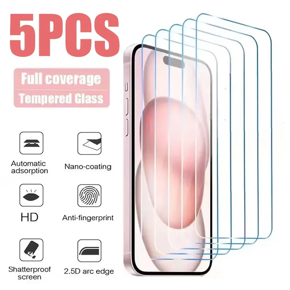 1-5 Stück 9H Panzerglas für iPhone 18 17 Pro Max 16 15 14 13 12 11 Pro 16 15 14 Plus Displayschutzfolie Klar Kratzfest