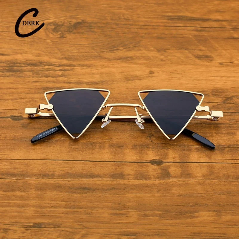 Triangular Small Frame Funny Personality Sunglasses Women New Retro Men Trendy Cool Disco Bar Bouncing Hip-hop Sun Glasses UV400