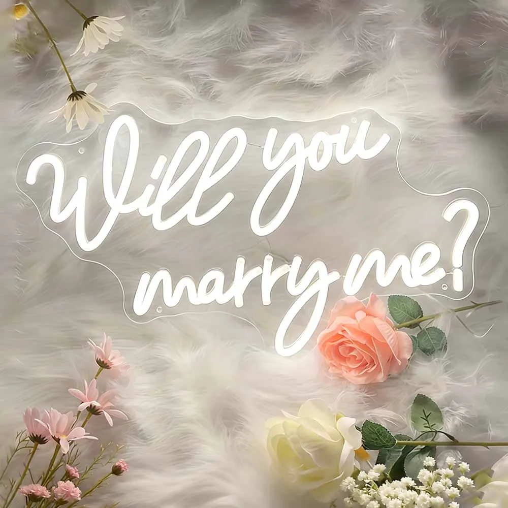 "سوف تتزوجني" LED النيون علامة رومانسية الزفاف اقتراح جو مصباح لديكور غرفة الحائط هدية عيد الحب
