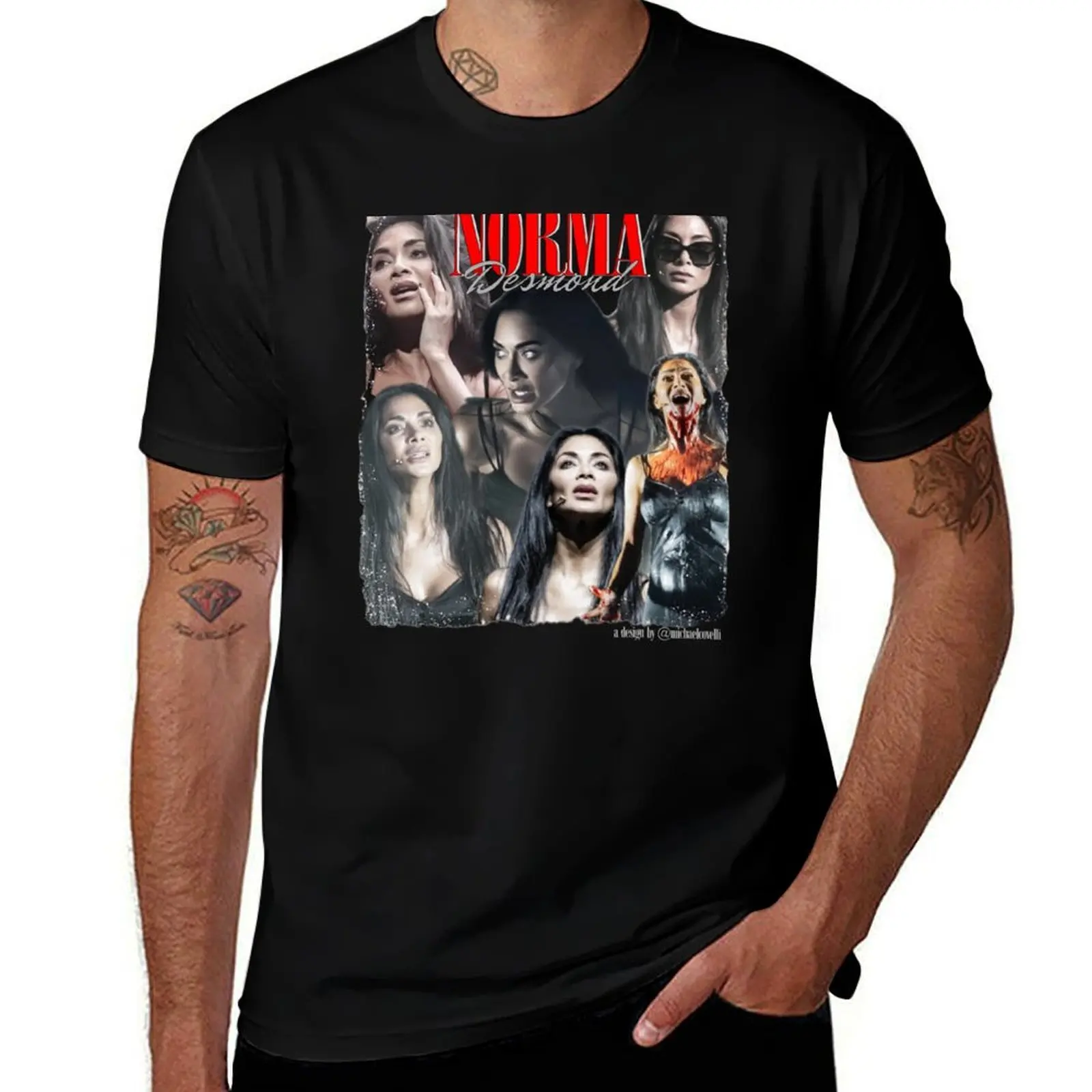 Nicole Scherzinger - Norma Desmond - Sunset BLVD. - Vintage Tee T-Shirt Lightweight Cooling Short Sleeve Tee T-Shirt