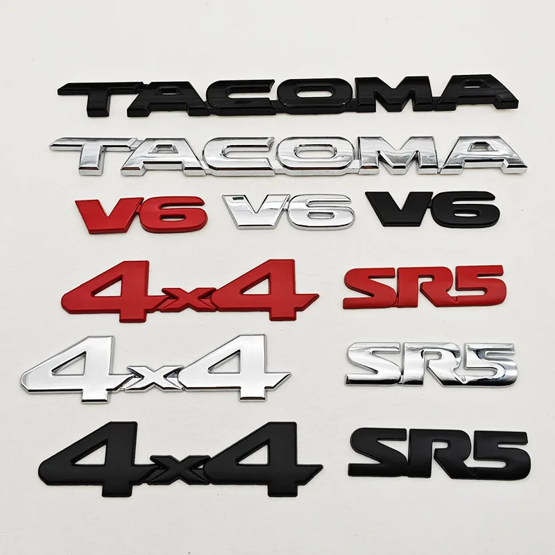 ثلاثية الأبعاد سيارة ملصق شعار V6 4X4 SR5 تاكوما جذع شارة الباب Waier خط C-عمود شعار الشارات لتويوتا تاكوما N170 N260 N300 N400