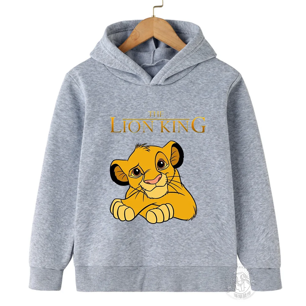 Children Lion King Sweatshirt for Boys Girls Animals Cartoon Graphic Hoody Simba Boys Printing Hoodies Girls Tops Kids Clothes