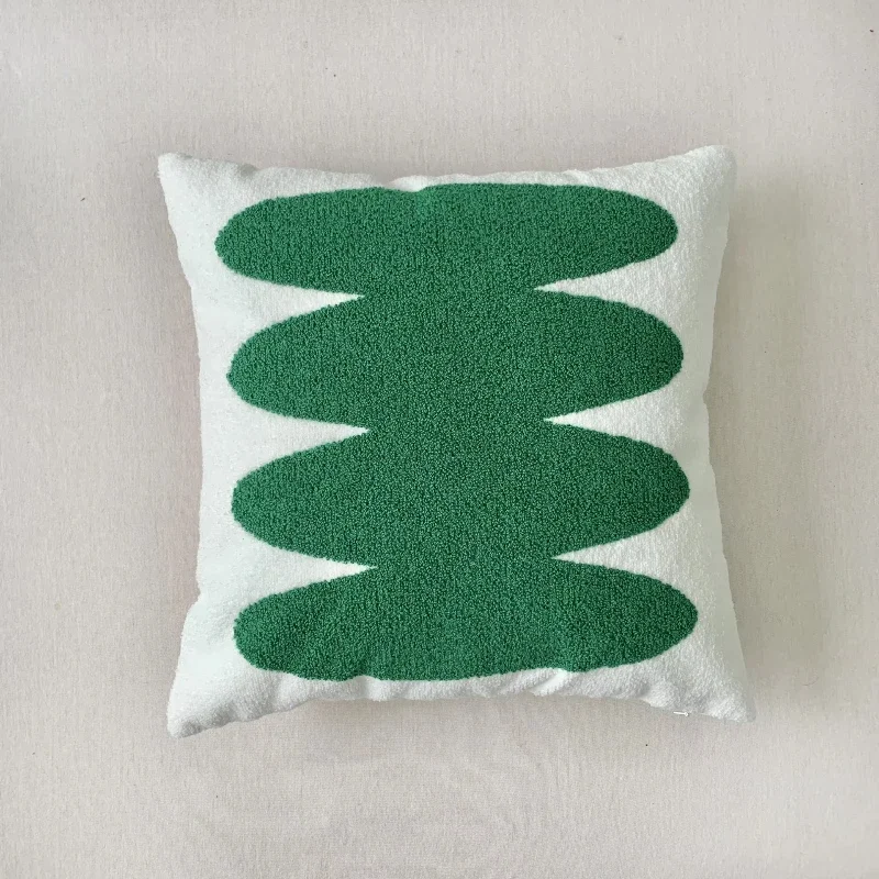 Funda de almohada bordada de 45x45CM, funda de cojín de sofá Simple y moderna con puntos, funda de almohada decorativa para