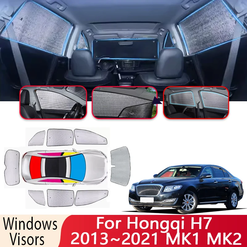 Sun Shade For Hongqi H7 2013~2021 2014 2015 2016 MK1 MK2 Windshield Sunshade Heat Insulation Auto Parts Sun Visor Accessories