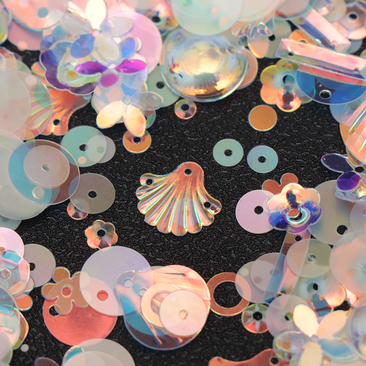 

Colorful Sequins Material Beige Glass Pearls Spacer Beads Sequin Decals Crafts DIY Jewelry Accessory H made Gifts Flat Sequins