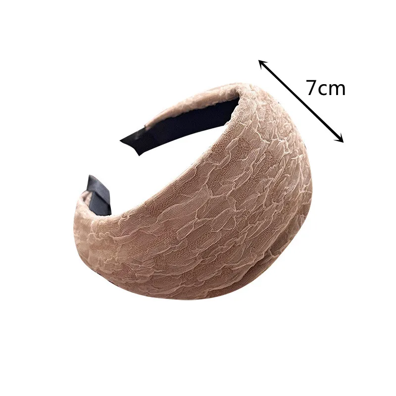 2025 韓国エレガントなシフォンワイドヘアバンドヘッドバンド女性ガールズギフトシュシュヘアヘッドフープバンドアクセサリー頭飾り帽子