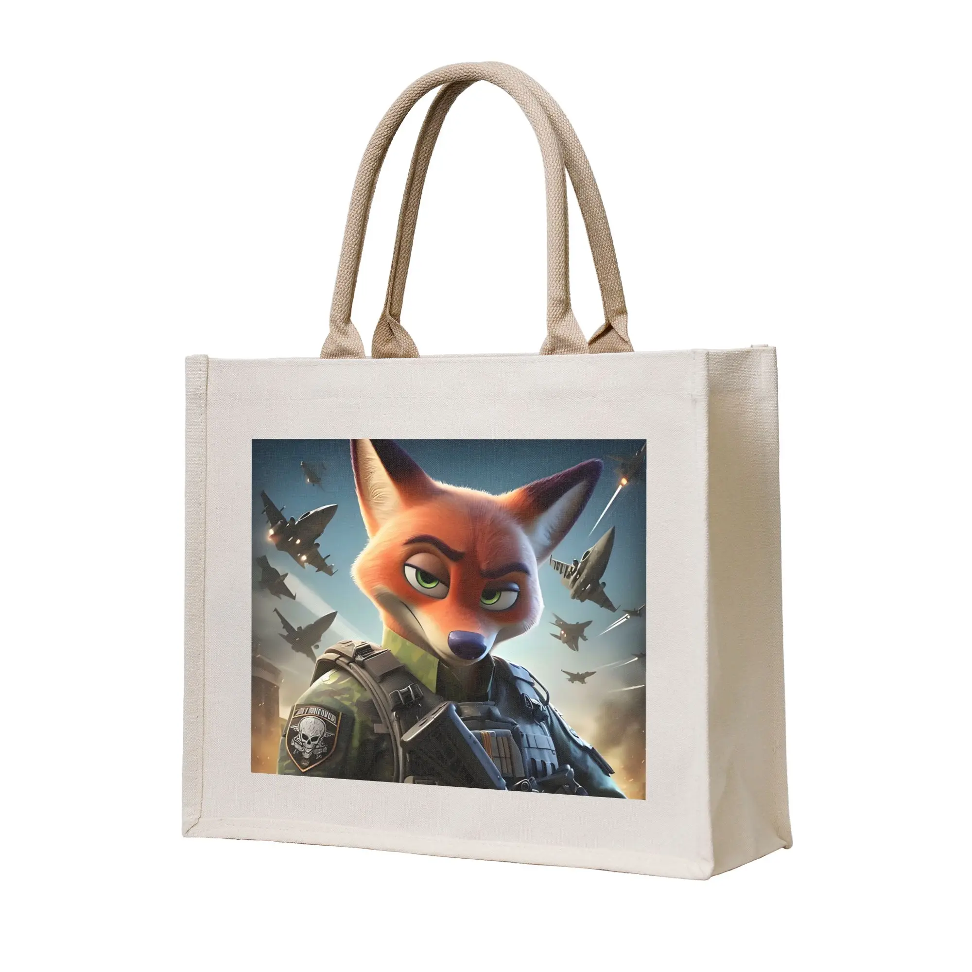 

Сумка для покупок в стиле аниме Z-Zootopia, большая вместительная сумка-шоппер на плечо, портативная сумка с милым мультяшным принтом