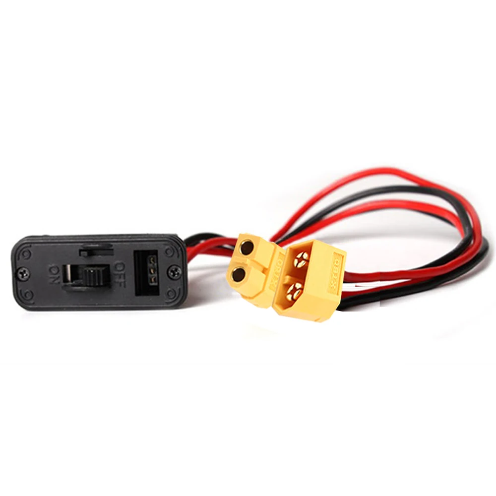 RC Heavy Duty Battery Harness Switch XT60 Plug Built In Charging Socket RC Large Current Lipo Battery Switch for Car Aircraft