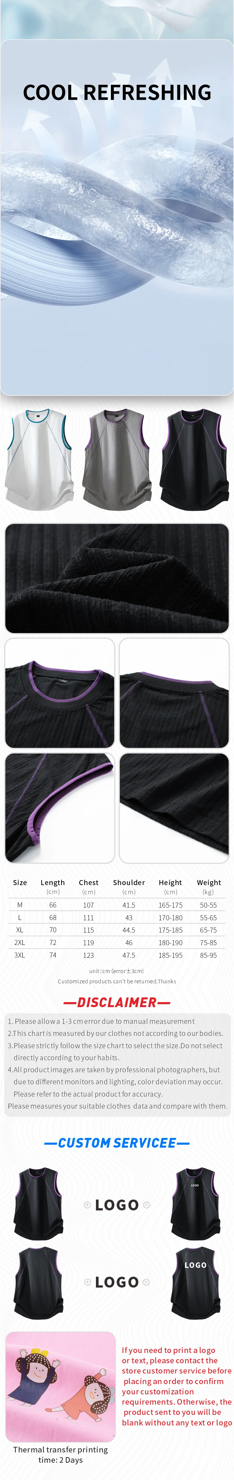 Maßgeschneiderte Weste mit kostenlosem Logodruck, Lauf-Tanktop, Sommer-Sport-Gym-Schnelltrocknendes Trainings-Workout-Singlet, Fitness-Ärmelloses Shirt – Detail 2