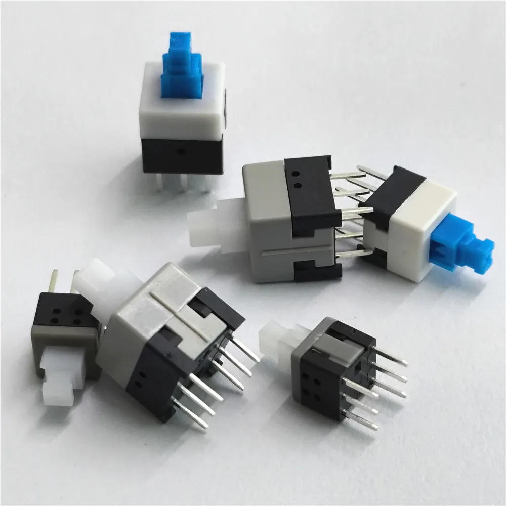 20pcs/lot 6Pins DPDT Mini Push Button Self-locking Self-Recovery Lockless Switch 5.8*5.8mm 8*8mm 7*7mm Multimeter Switchs
