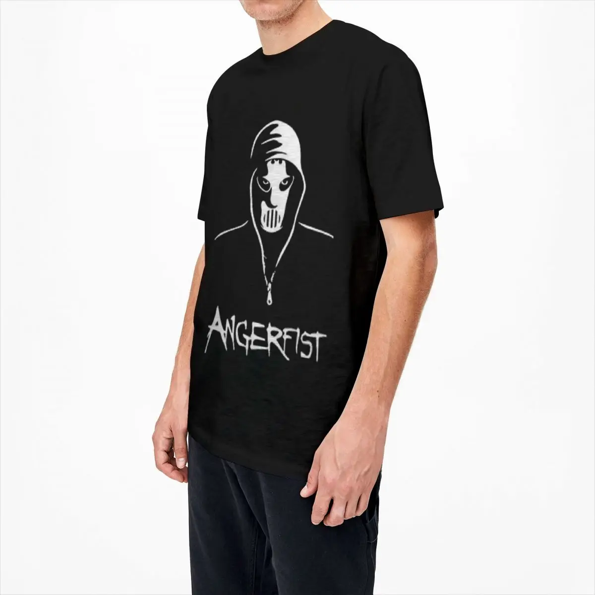 Men's Angerfist Netherlands DJ T-Shirts Music 100 Cotton Tops Beach Y2K Basic Short Sleeve T Shirt O Neck Fashion Design Tshirt