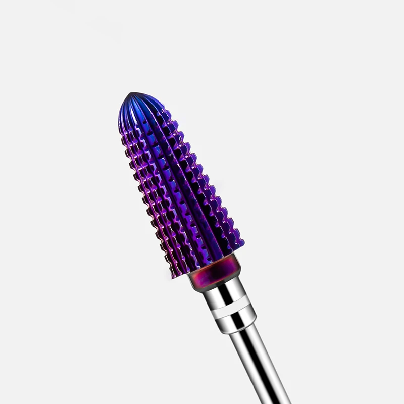 Tungsten Plated Purple Tungsten Steel Nail Drill Bit Electric Nail Mills Cutter For Manicure Machine Nail Accessories