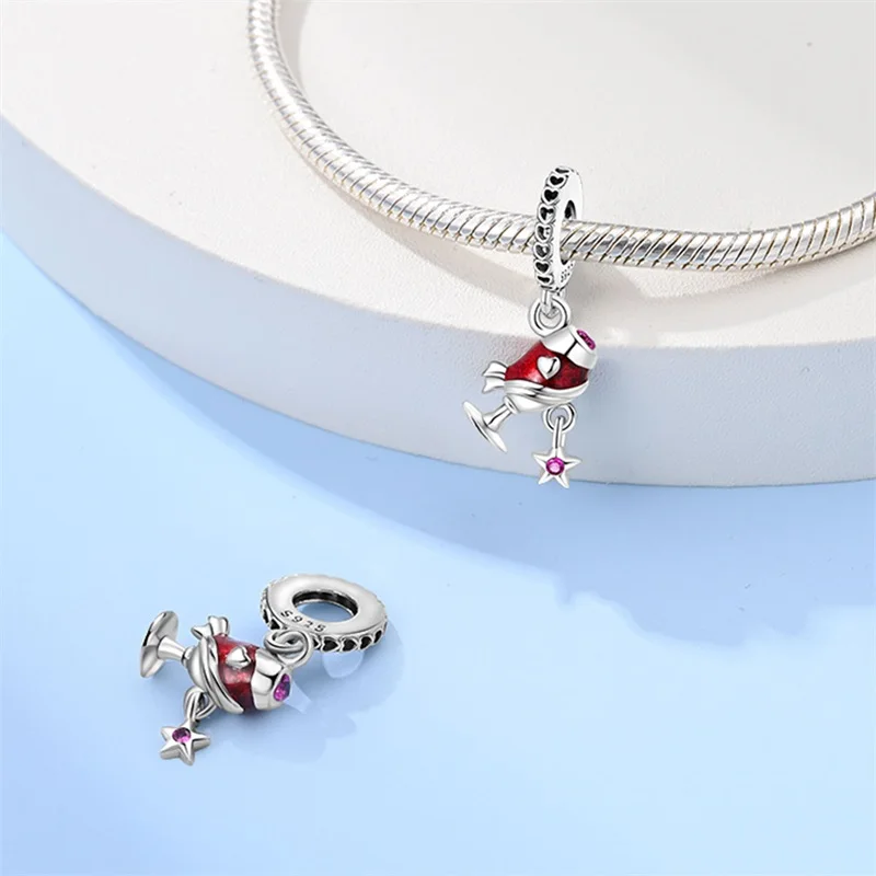 Fashion 925 Sterling Silver Re - Wine Beer Food avaliação e preço