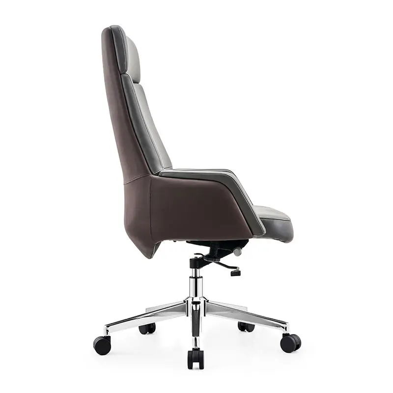 Leisure ergonomic home office chair, premium manager chair, high-back genuine leather office chair, luxurious design
