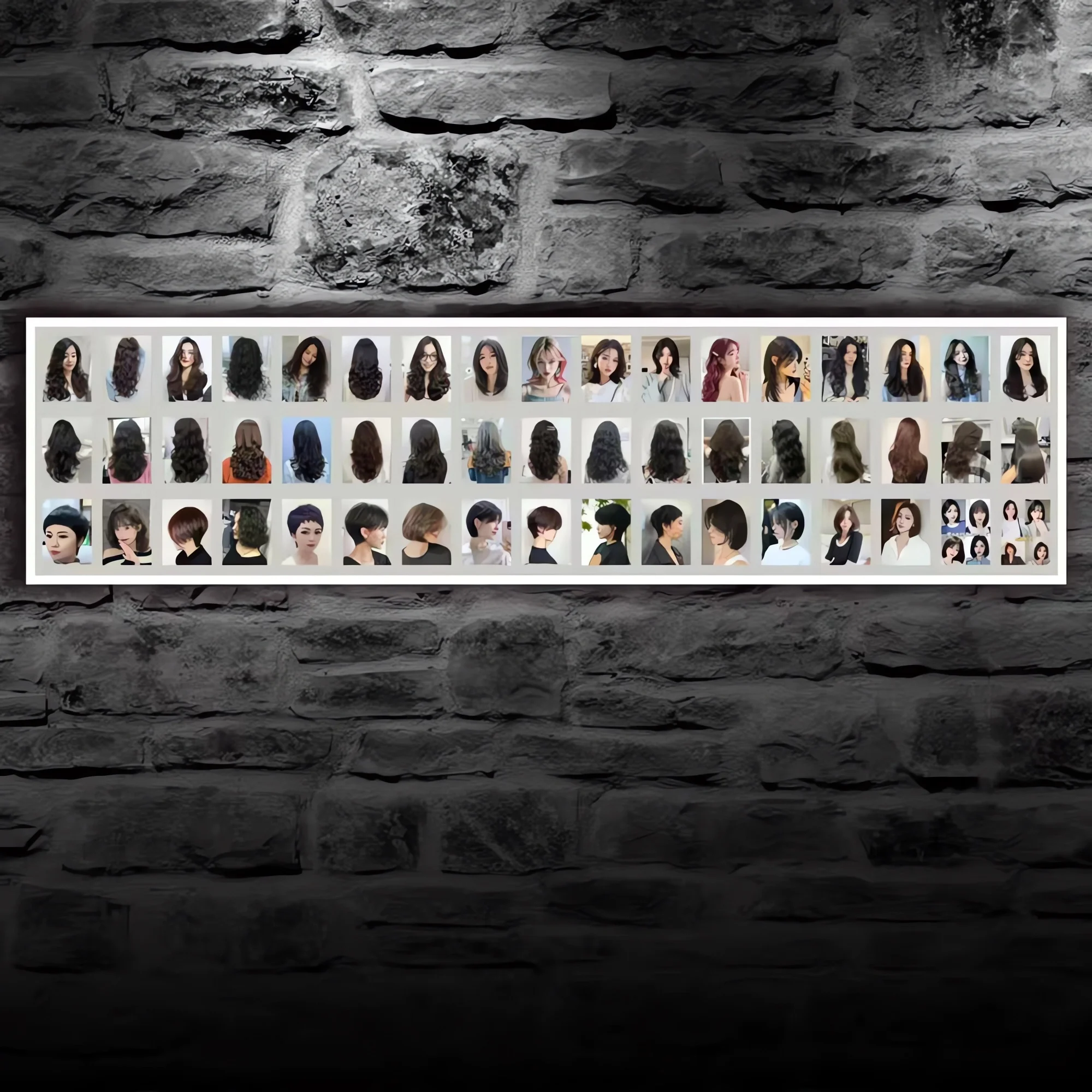 Trendy Women's Hair Stylist Poster, PP Back Glue Sticker Print No Frame Painting Hair Salon Wall Decor Art for Barbershop Studio