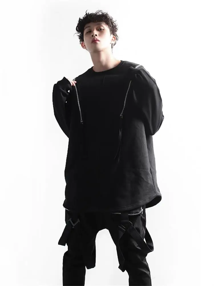 

Men's Hoodie Spring New Harajuku High Street Hair Stylist's Personalized Zipper Design Casual Large Size Hoodie