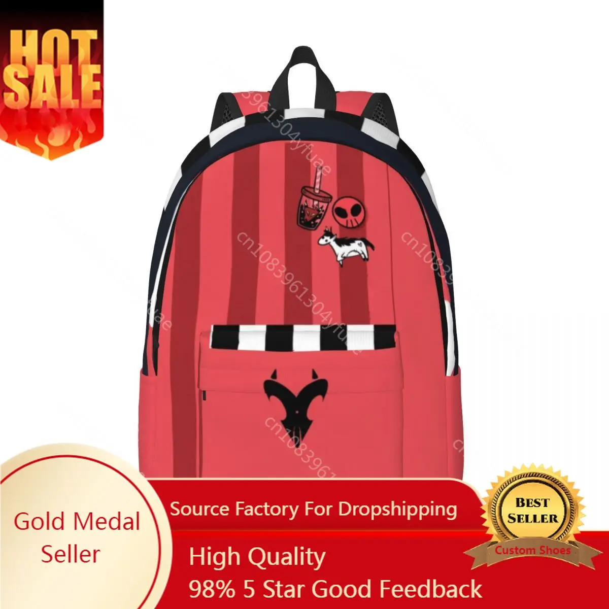 Helluvas B-Boss Backpack Blitzos Casual Backpacks Boy Girl Xmas Gift Camping Pattern High School Bags Designer Rucksack