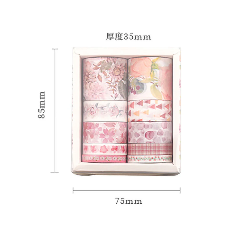 Mr. Paper 10roll/Box Beautiful Flower Washi Tape Set Small Fresh Floral Handbook DIY Decorative Tapes Art Supplies Stationery