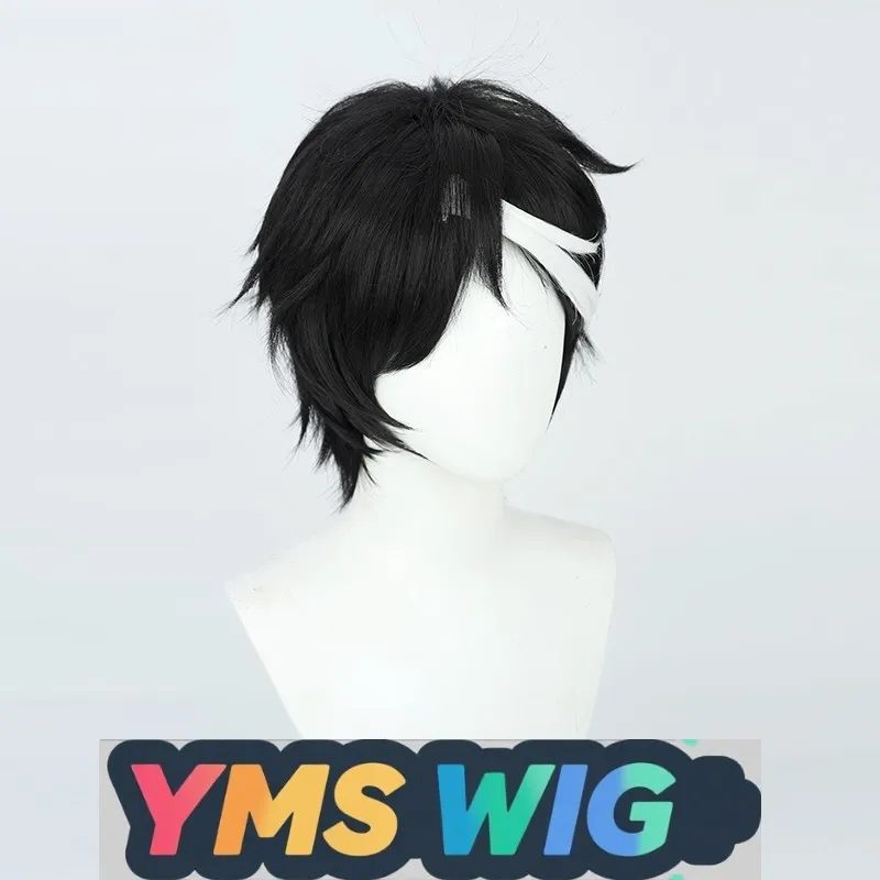 【YMS WIG】Identity V Prophet Darkness Cosplay Wig Black Daily Men White Split Styling Clip