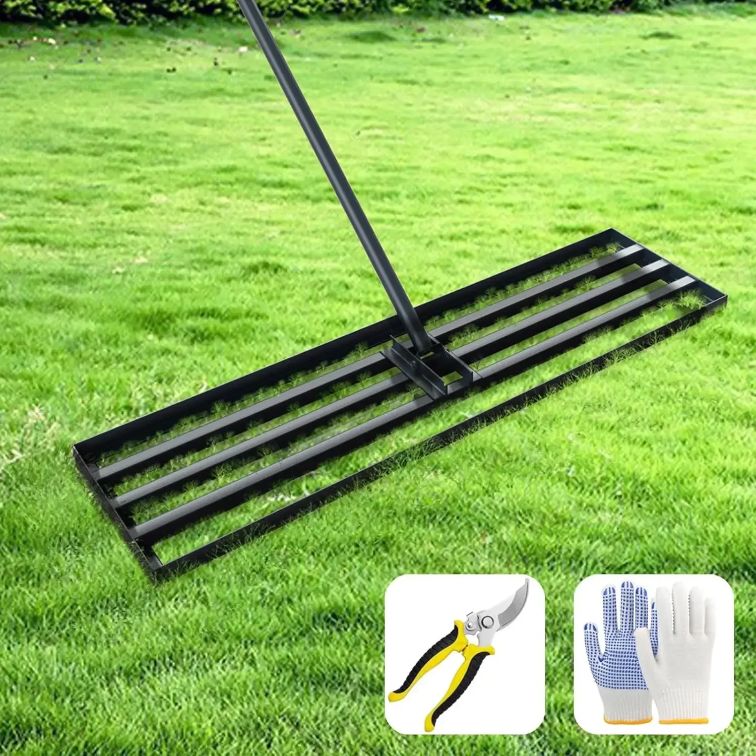 

Lawn Leveling Rake Heavy Duty Steel Rakes for Gardening with Ergonomic Easy Grip Handle Multipurpose Landscape Rake