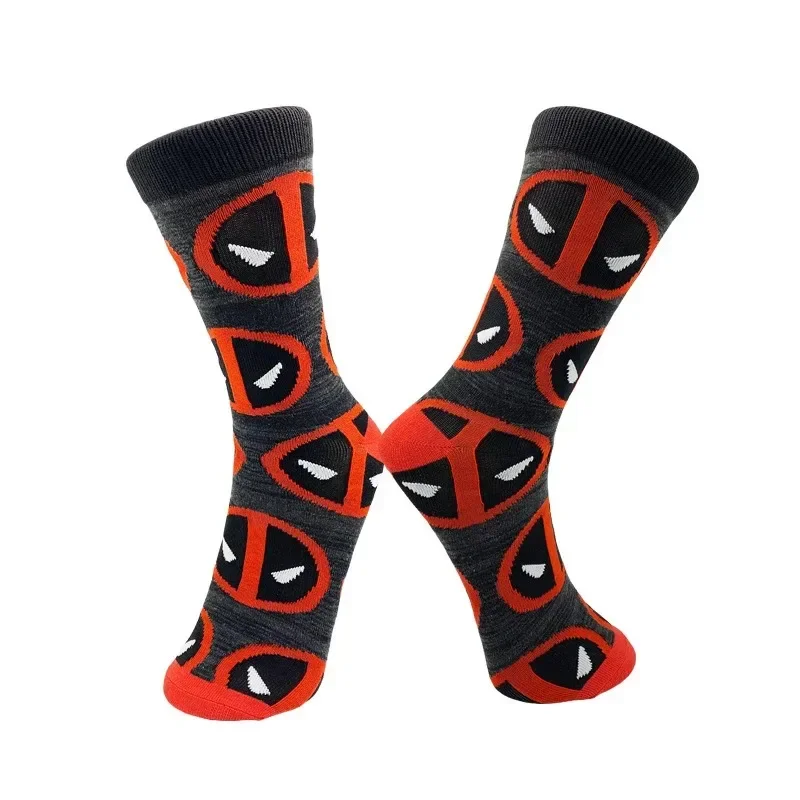 Medias Deadpool & Wolverine para hombre, calcetines largos de Marvels, accesorios de ropa de Anime, calcetines de algodón a la moda, calcetines