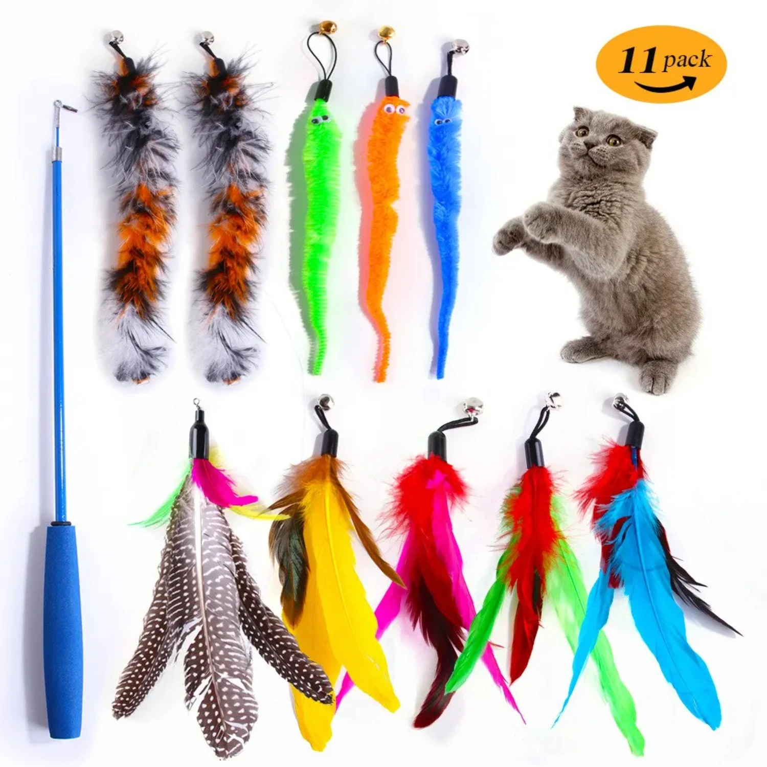 High-Quality Interactive and Engaging Cat Wand Set - Keep Your Curious Kitties Entertained for Hours with this Endless Fun Play 