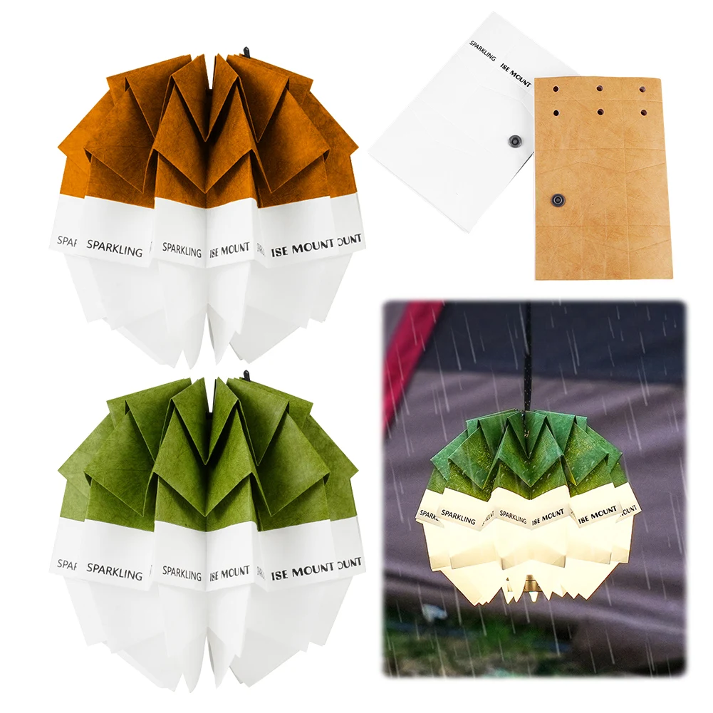 DIY Pinecone Paper Lamp Shade Waterproof Snap Button Hanging Lantern Cover Outdoor Hanging Lamp Shade Decor for Camping Hiking