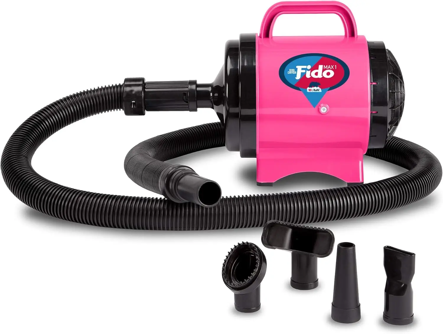 Dog Hair Dryer for Grooming, High Velocity 165CFM, 6-Foot Hose & 4 Nozzles, Hot Pink