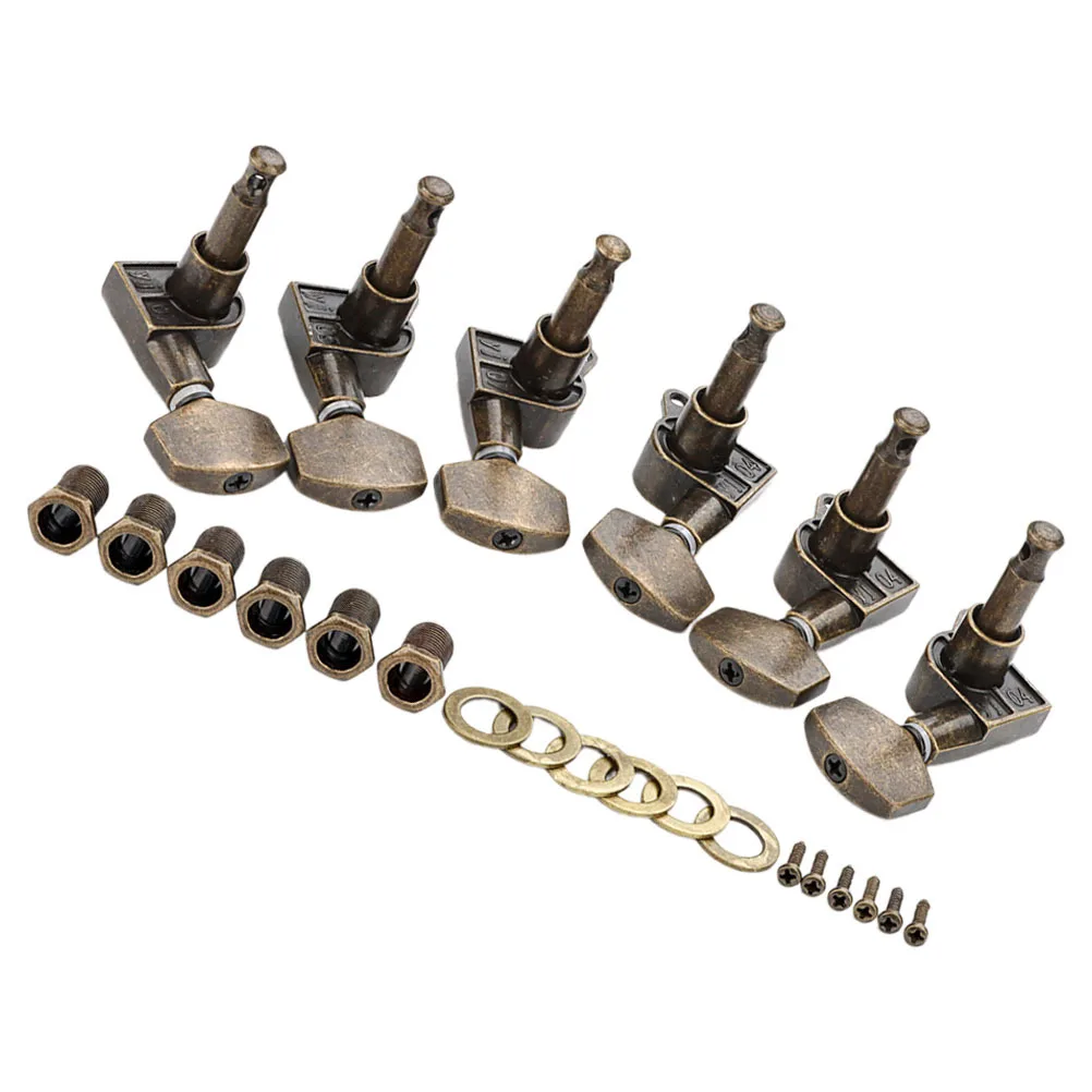 

6Pcs Vintage Guitar Tuners Machine Heads Bronze Finish Accurate Tuning Easy Install Universal Fit for Acoustic Electric Guitar