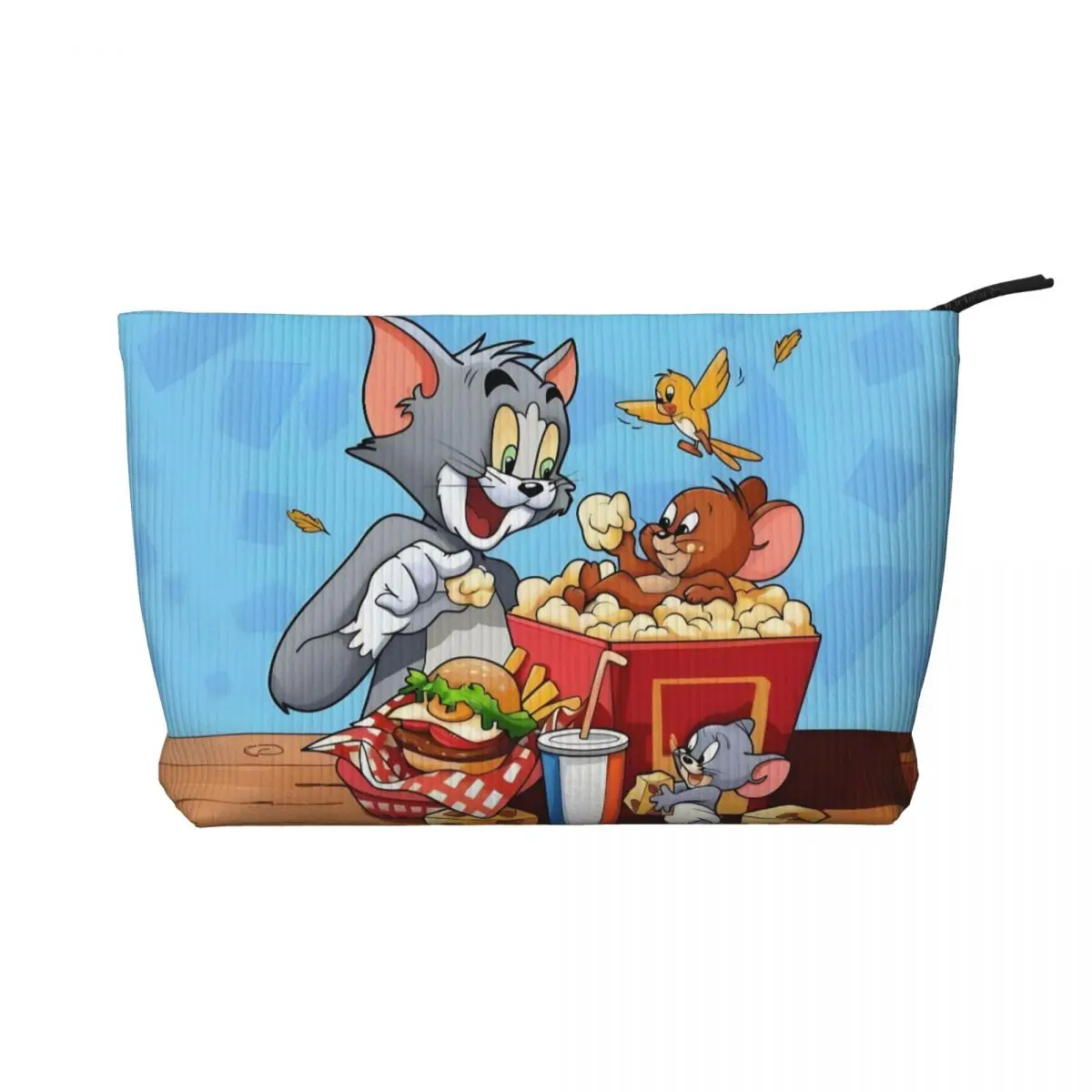 

Custom Anime Tom And Jerry Travel Toiletry Bag for Women Corduroy Cartoon Cute Cosmetic Makeup Organizer Beauty Storage Dopp Kit