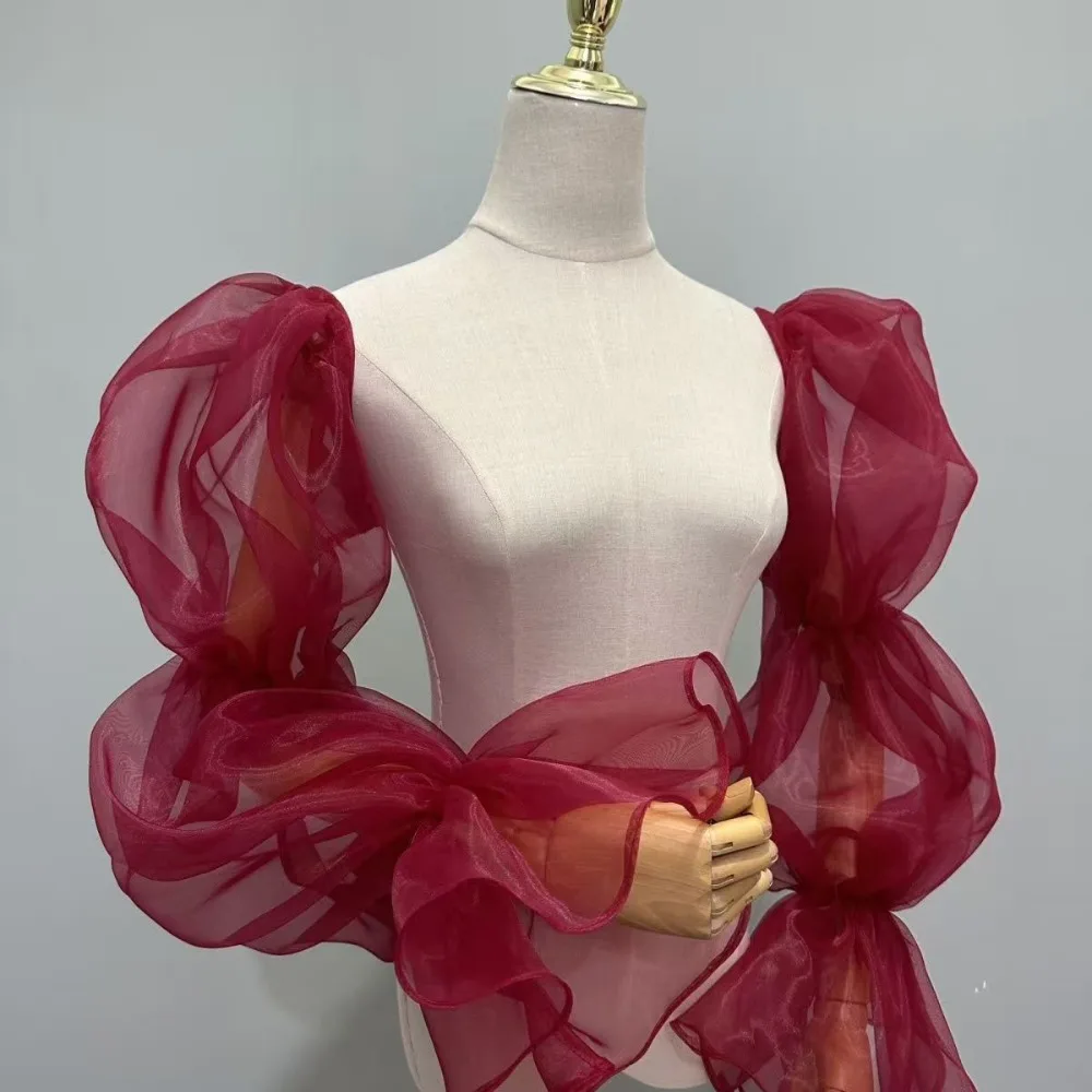 Arm Decor Elegante Bladerdeeg Bruiloft Armmouwen Strik Avondjurk Decor Fee Mouwen Ruches Zoete Pure Cover Mouwen Banket