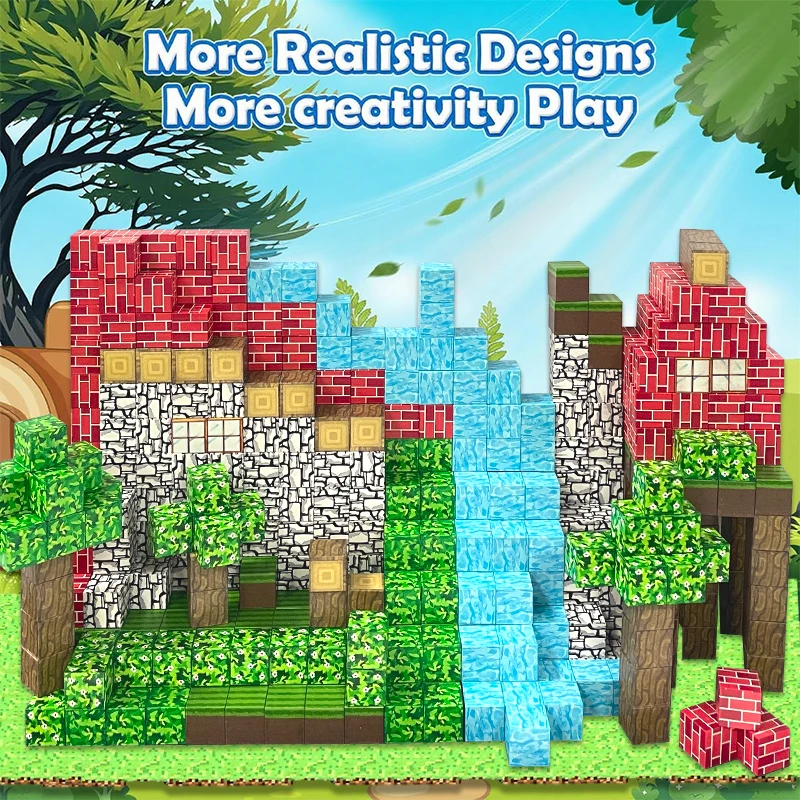 Magnetyczny zestaw klocków konstrukcyjnych, klocki do samodzielnego montażu dla dzieci, stół do zabawy z klockami konstrukcyjnymi z płytką bazową.