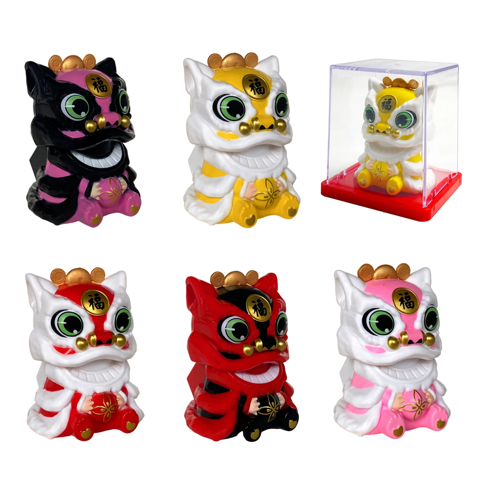 Mini Figura Decorativa de León Bailarín con Energía Solar, Adorno para Coche, Mascota de la Suerte China, Decoración para el Hogar y la Oficina, Regalo para Festivales